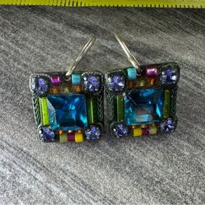 Dainty Multicolor Square Firefly Earrings
